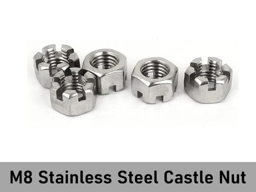 Stainless Steel Castle Nuts - M8 - Bitcoin Seed Stack Nuts