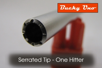 Bucky Uno - Stainless Steel One Hitter with a Serrated Tip